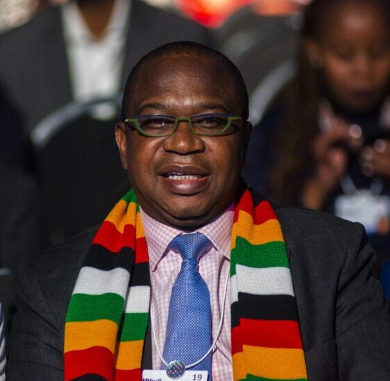 Mthuli Ncube, Zimbabwe’s finance minister, sits in the audience during a plenary session on day two of the 28th World Economic Forum (WEF) on Africa in Cape Town, South Africa, on Thursday, Sept. 5, 2019