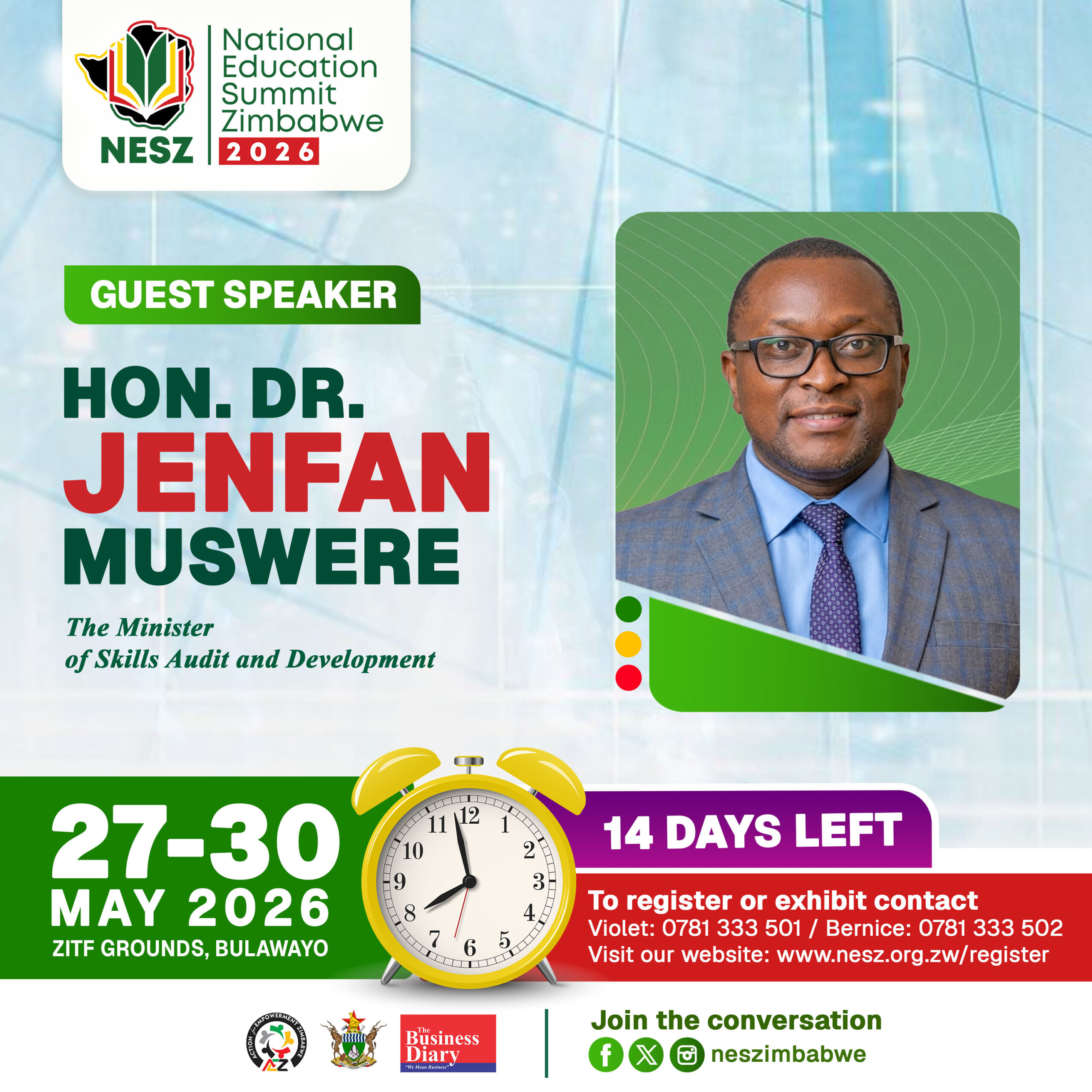 Driving National Innovation: Hon. Dr. Jenfan Muswere to Speak at NESZ 2026